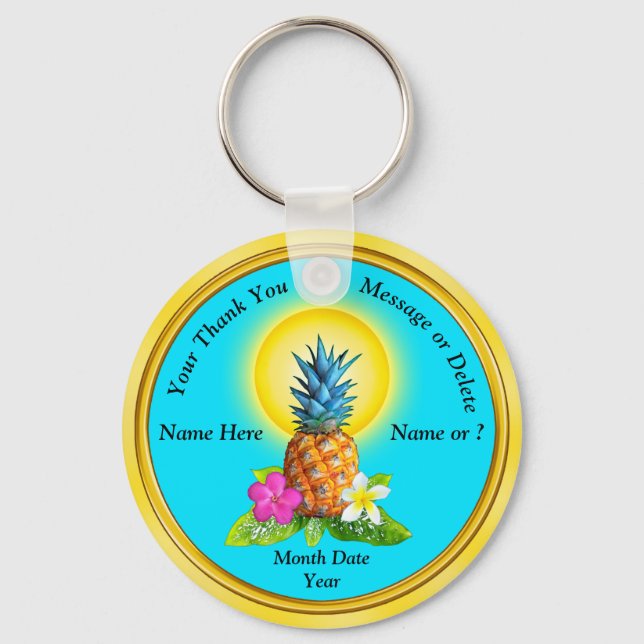Cheap Personalized Hawaiian Party Favors Keychain (Front)