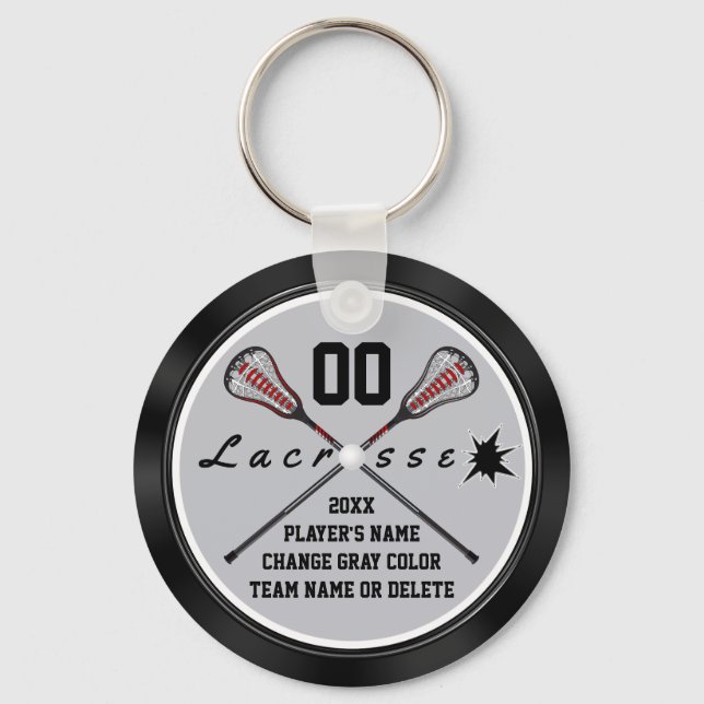Cheap Personalized Lacrosse Team Gifts, Your Text Keychain (Front)