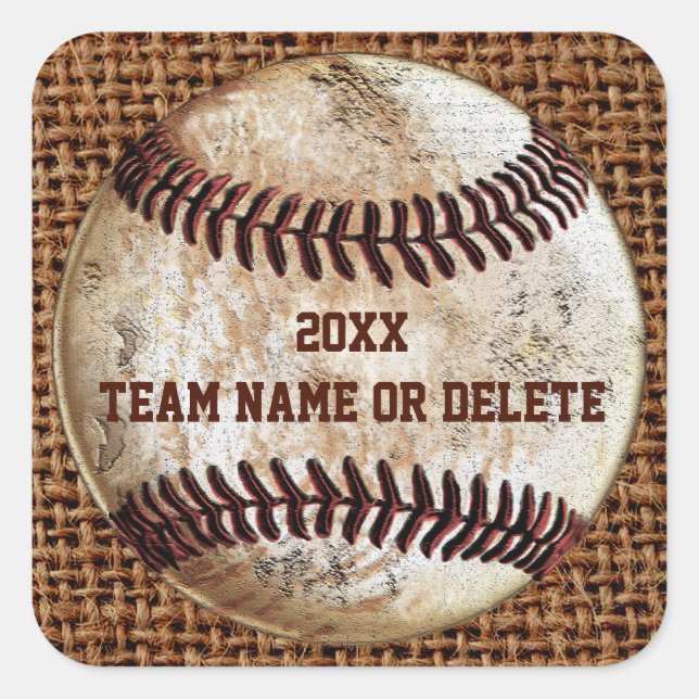 Cheap Personalized Rustic Team Baseball Stickers (Front)
