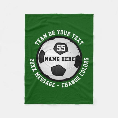Cheap Personalized Soccer Fleece Blanket Any COLOR