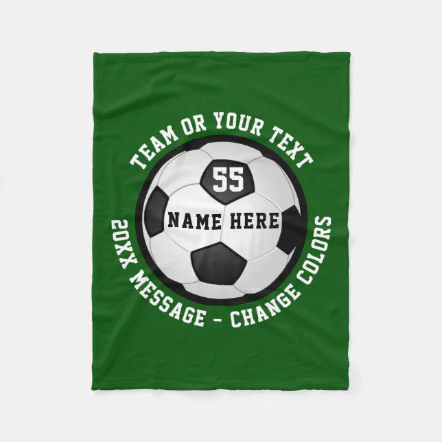 Cheap Personalized Soccer Fleece Blanket Any COLOR Zazzle