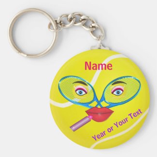 Cheap PERSONALIZED Tennis Keychains, Womens TEAM
