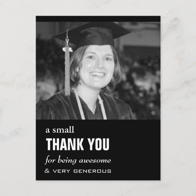 Cheap Photo Graduation Thank You Card (Front)