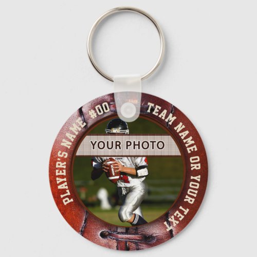 Cheap Photo Personalize Football Keychains 