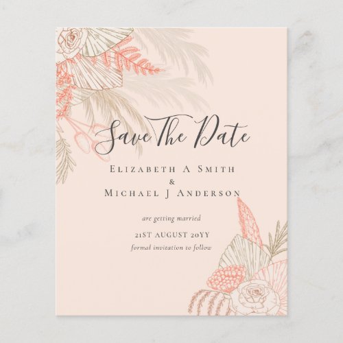 CHEAP Photo Save Dates PAMPAS GRASS Terracotta Flyer