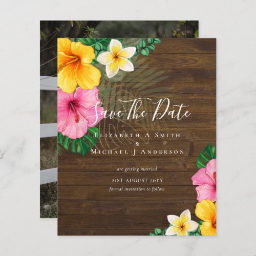 CHEAP Photo Save Dates TROPICAL FLOWERS Beach