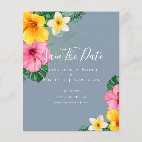 CHEAP Photo Save Dates TROPICAL FLOWERS Beach Flyer