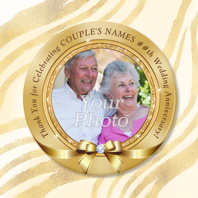 Cheap PHOTO, Wedding Anniversary Favors, ANY YEARS Magnet (Cheap, 60th Anniversary Favors. 60th wedding anniversary favors. 60th anniversary favors. Gold Favor)
