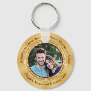 Cheap PHOTO, Wedding Favor Keychains, Gold Keychain