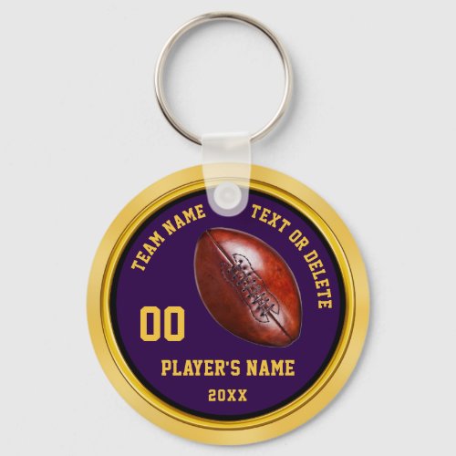Cheap Purple and Gold Football Gifts for Players Keychain