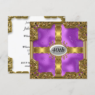 Cheap Purple Birthday Party Invitations