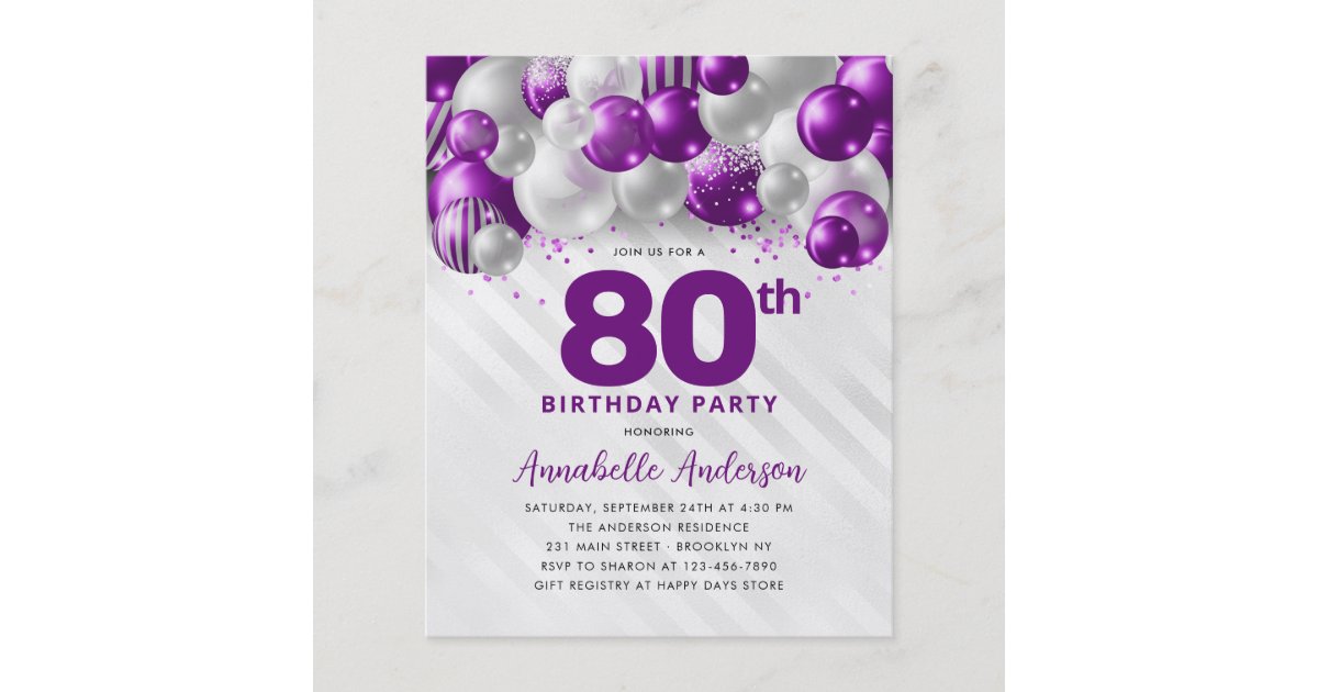 80th birthday balloon images