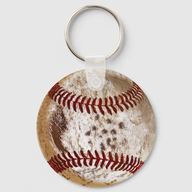 CHEAP Really Dirty Old Baseball Keychains for Guys (Front)