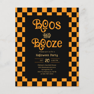 Cheap Retro Boos And Booze Halloween Party Flyer