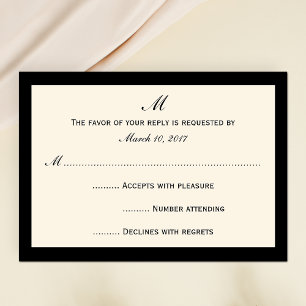Cheap RSVP Invitation Cards Your Color Border