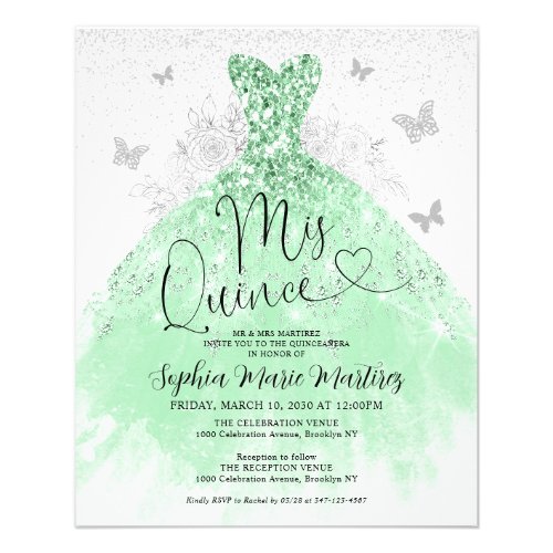 Cheap Sage Green Dress Mis Quince Quinceaera Flyer