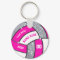 Cheap Silver, Pink and White Volleyball Keychains
