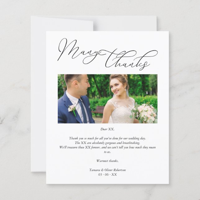Cheap Simple Thank You Wedding Suppliers Photo (Front)