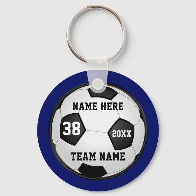 Cheap Soccer Keychains Your Colors , 4 Text Boxes (Front)