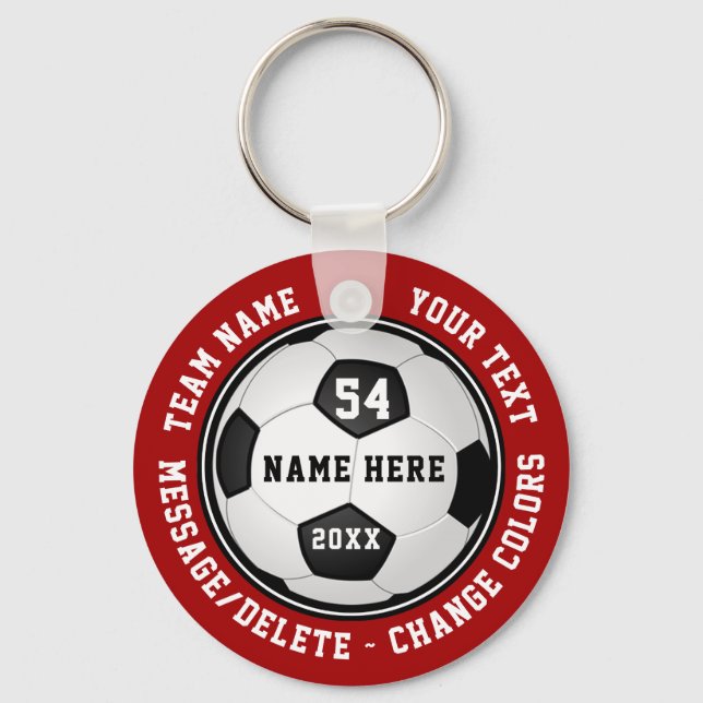Cheap Soccer Party Favors, Personalized Soccer Keychain (Front)