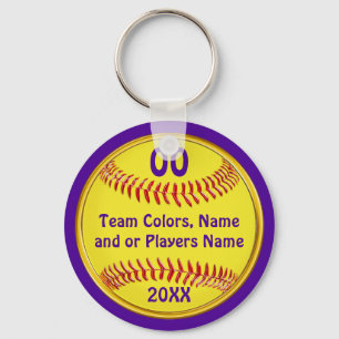 Cheap Softball Gift Ideas, Your Text and Colors Keychain