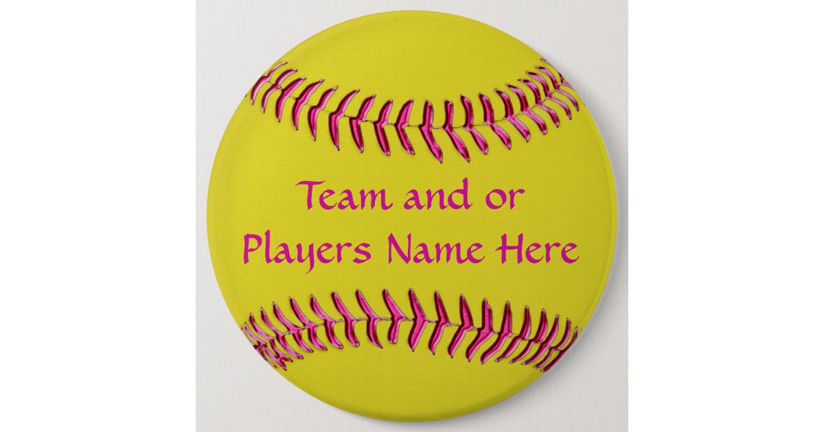 Cheap Softball Gifts for Girls TEAM and or NAME Pinback Button Zazzle