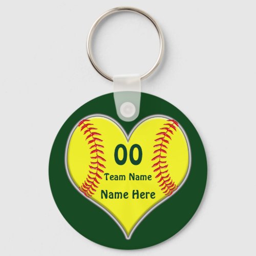 Cheap Softball Gifts with Your Text and Colors Keychain