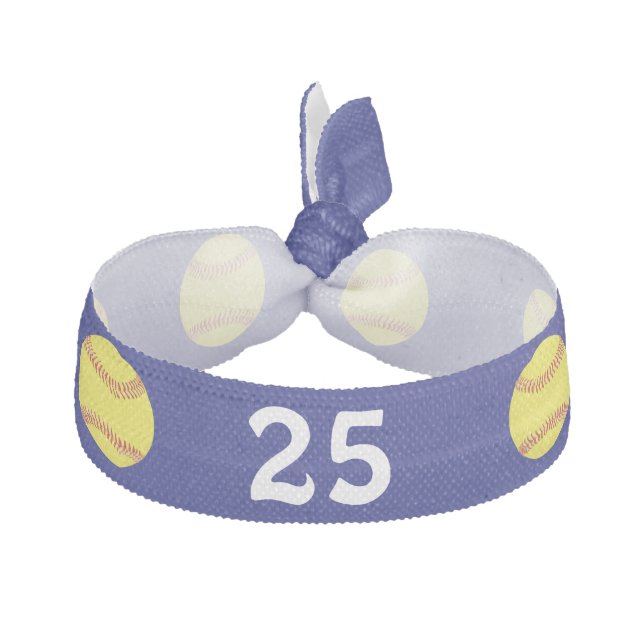 Cheap Softball Hair Ties JERSEY NUMBER in BULK (Front)