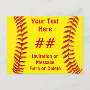 Cheap Softball Party Invitations PERSONALIZED