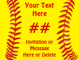 softball party invitations zazzle