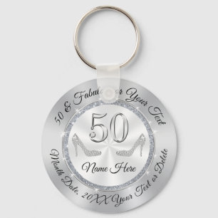 Cheap, Souvenir for 50th Birthday with Your Text Keychain
