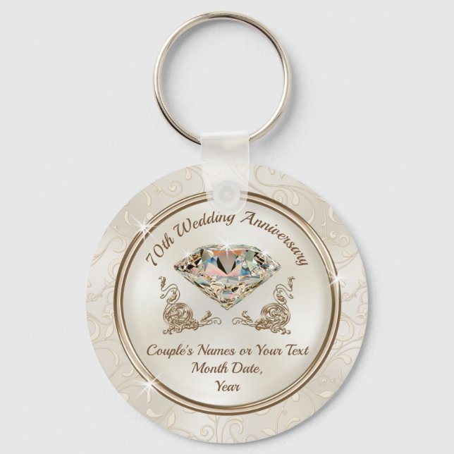 Cheap Stunning 70th Anniversary Party Ideas Favors Keychain (Front)