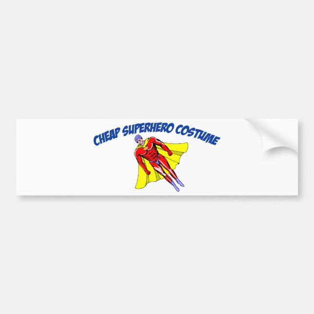 Cheap Superhero Costume Bumper Sticker (Front)