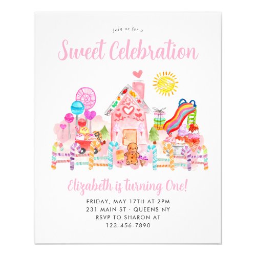 Cheap Sweet Celebration Candyland Kids Birthday Flyer