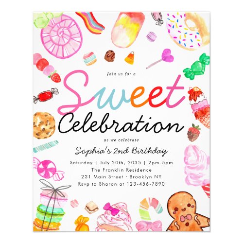 Cheap Sweet Celebration Kids Candyland Birthday Flyer