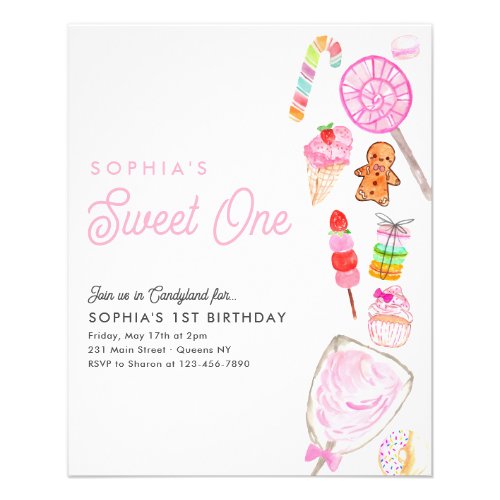 Cheap SWEET ONE Candy Kids Candyland 1st Birthday Flyer