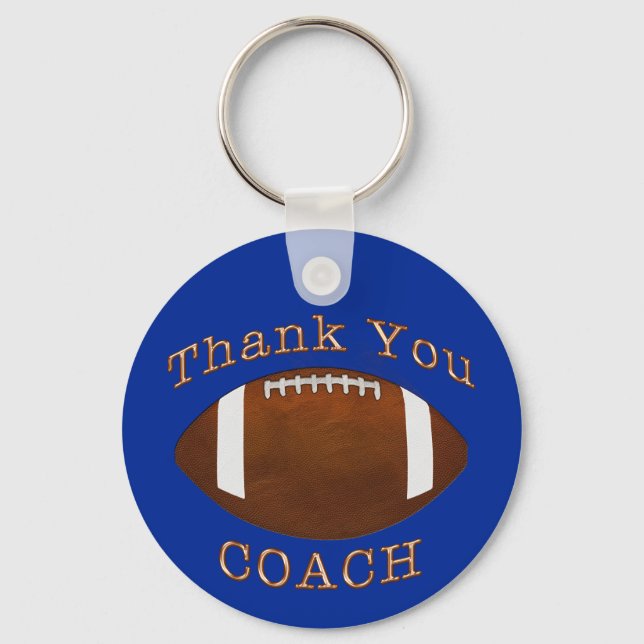 Cheap Thank You Football Coach Gifts, YOUR COLOR Keychain (Front)
