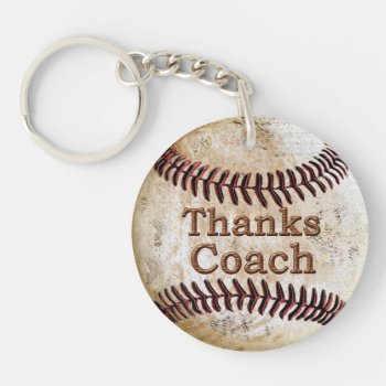 Cheap Thanks Baseball Coach Gift Ideas Keychain by YourSportsGifts at Zazzle