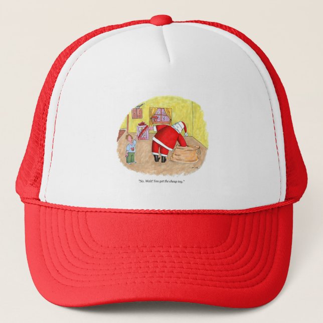 Cheap Toy red and white foam trucker hat (Front)