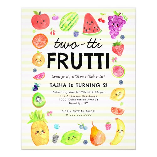 Cheap TWO_tti Frutti Summer Fruit 2nd Birthday Flyer