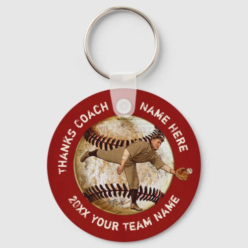 Cheap Vintage look Baseball Team Gifts PERSONALIZE Keychain