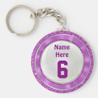 CHEAP Volleyball Keychains BULK with NAME, NUMBER