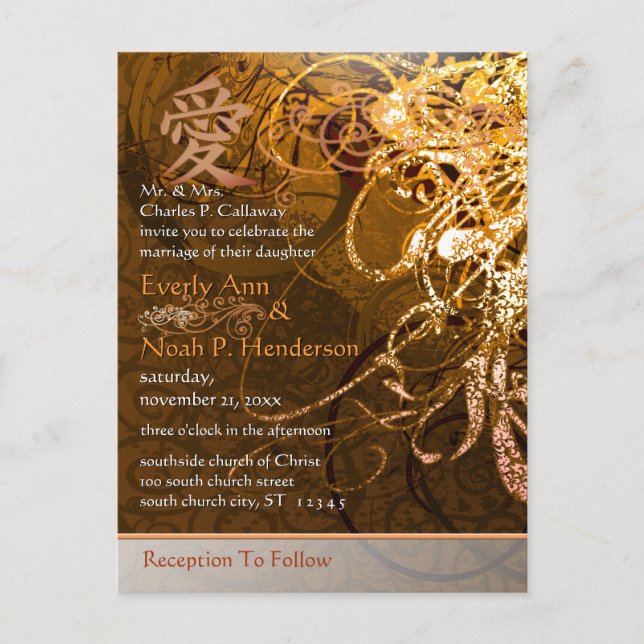 Cheap Wedding Invitation Postcards (Front)