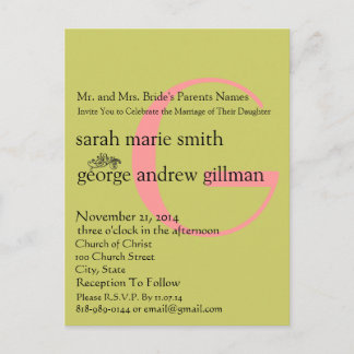Cheap Wedding Invitation Postcards