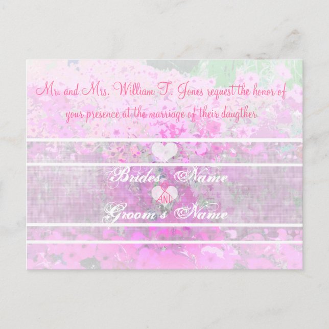 Cheap Wedding Invitation Postcards (Front)