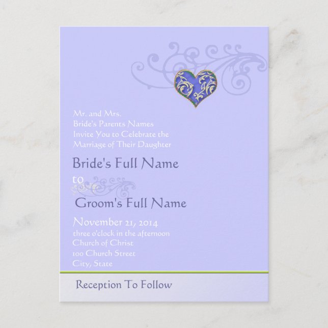 Cheap Wedding Invitation Postcards (Front)
