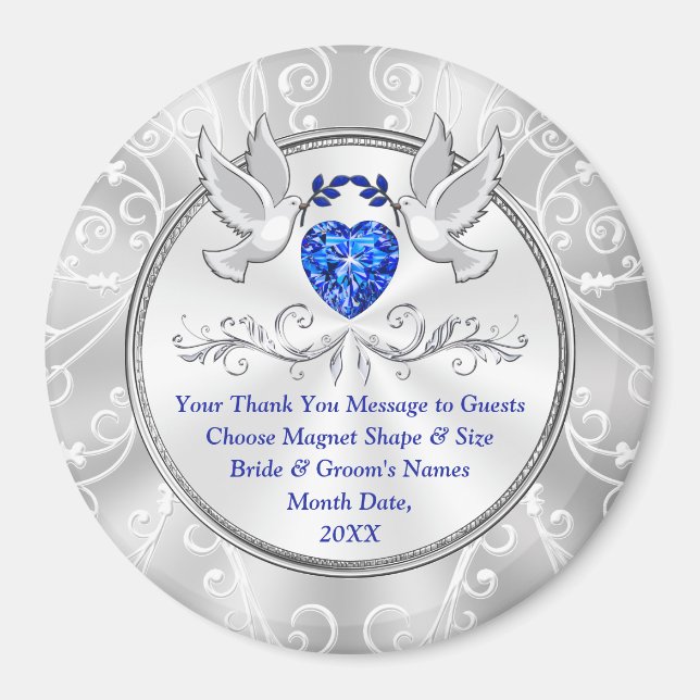 Cheap Wedding Party Favors, Love Birds and Heart Magnet (Front)