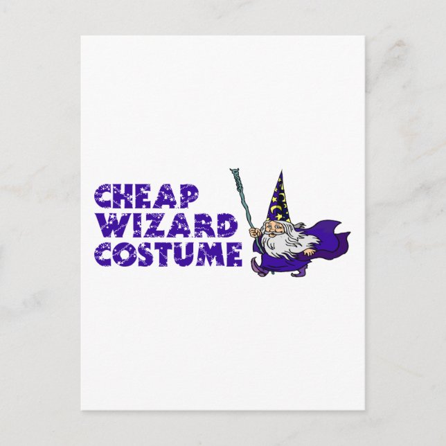 Cheap Wizard Costume Postcard (Front)