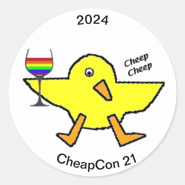 cheapcon 21 button classic round sticker (Front)
