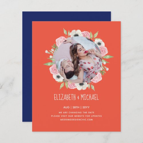 Cheapest PHOTO Change The Date Floral Wreath